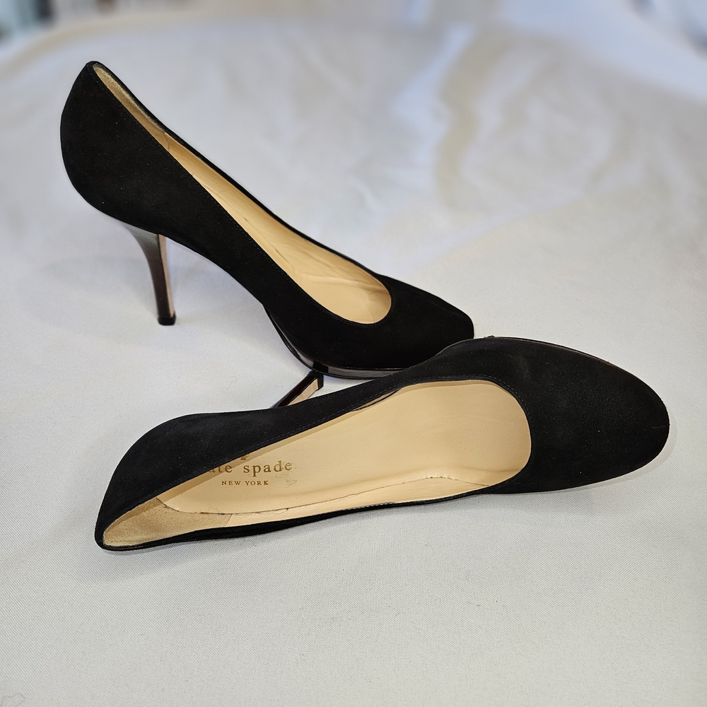 Kate Spade Black Suede and Tortoiseshell Women's Heels Size 6.5B